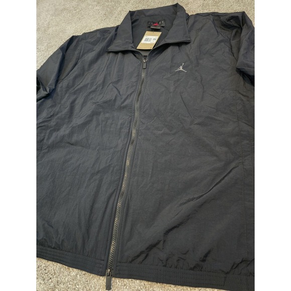 Nike Air Jordan Nylon Windbreaker Jacket Black Fv7299-010 - Men's Size 2XL NWT - Picture 7 of 16